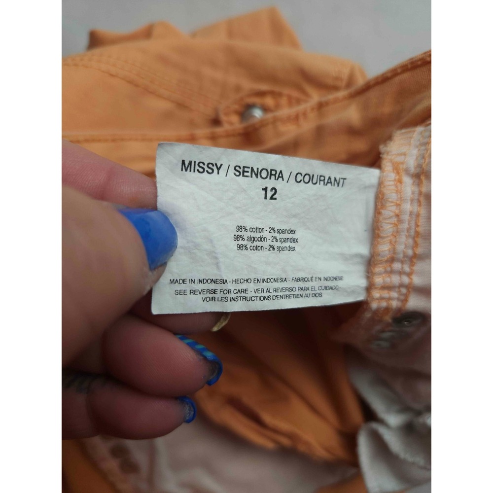 Bandolino Shorts Womens Size 12 Orange Brady Stretch Casual Bermuda Pockets - Picture 4 of 7